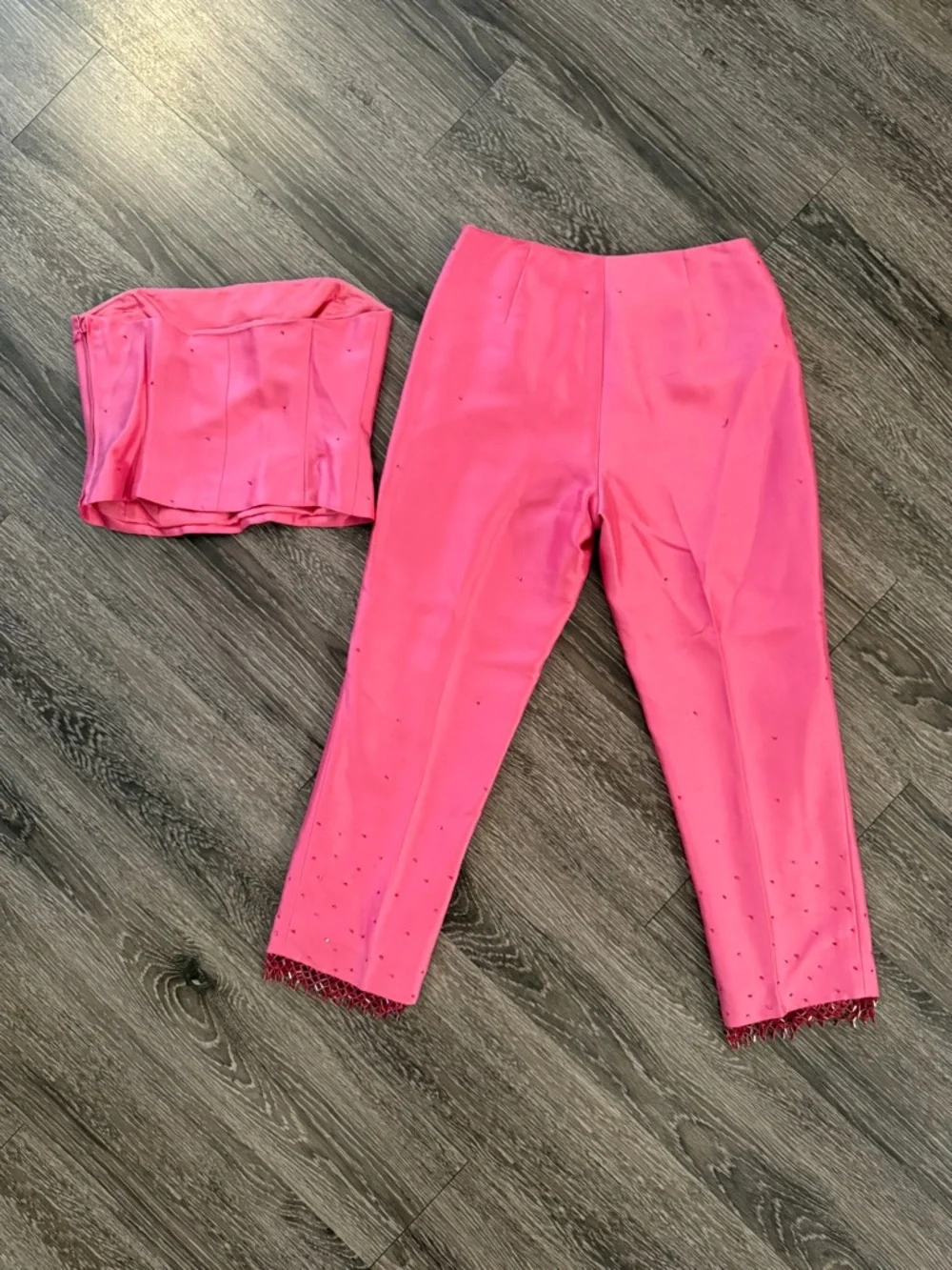 Ann Taylor Silk Beaded Trousers and Crop Top Set - Picture 11 of 11